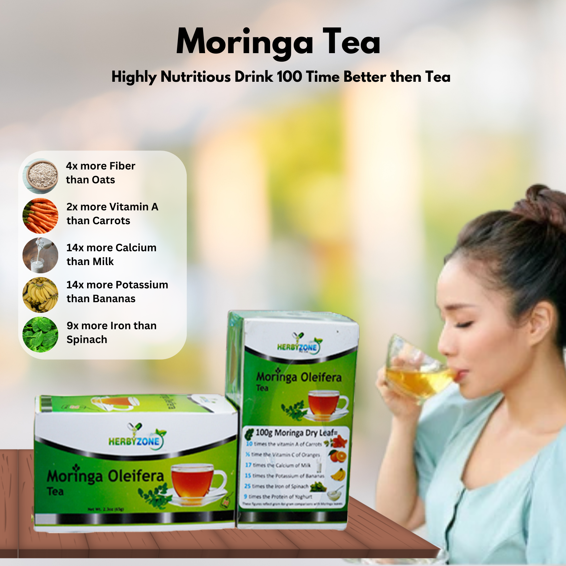 Moringa Tea  Energy Booster, Suger & B.P Control