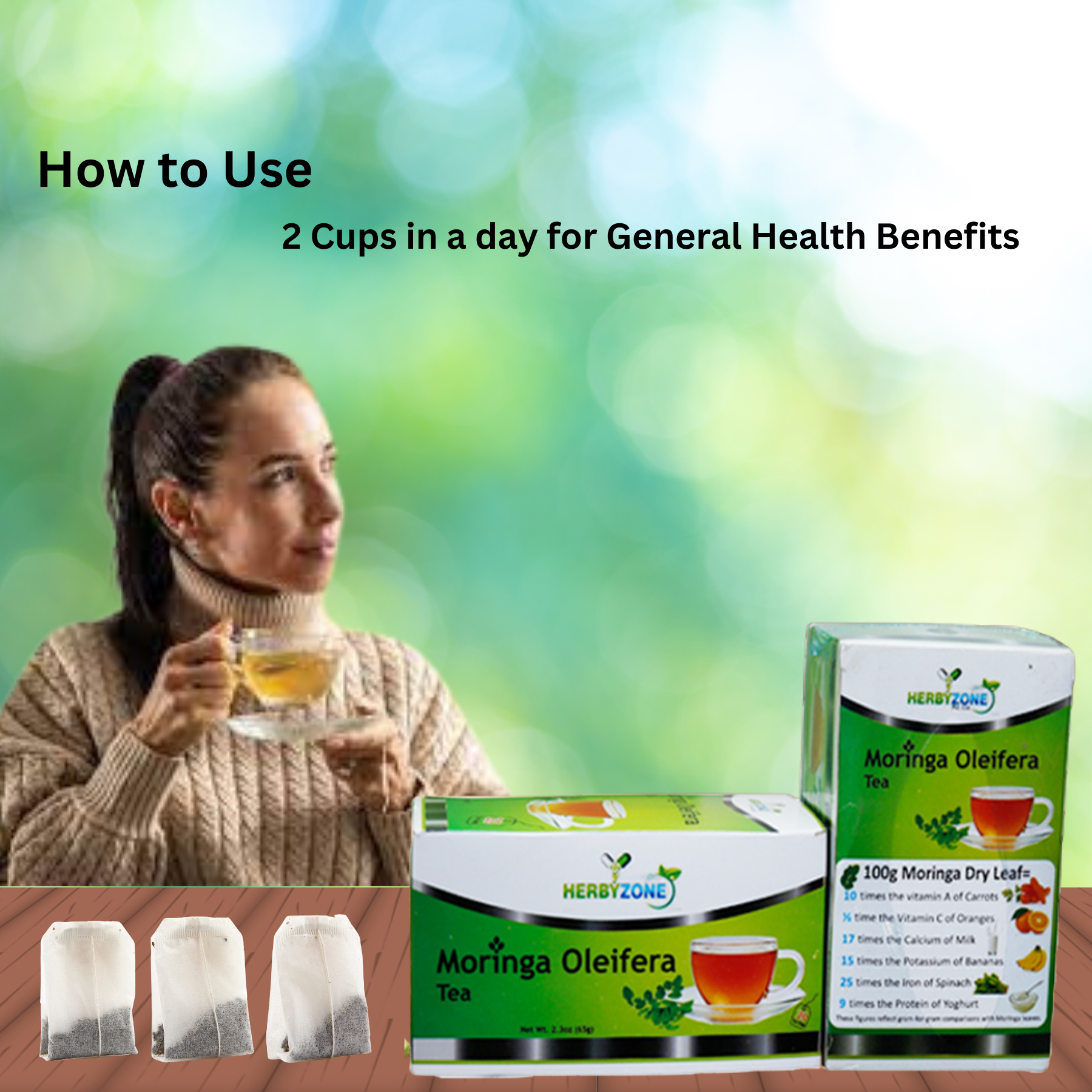 Moringa Tea  Energy Booster, Suger & B.P Control