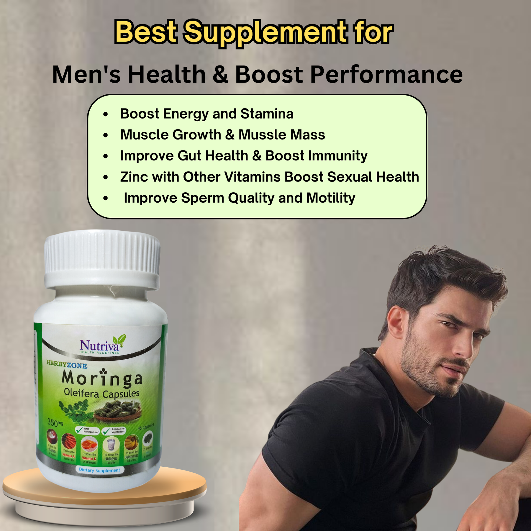 Moringa Leave Capsules  Bones Health & Sperm & Libido Enhancer