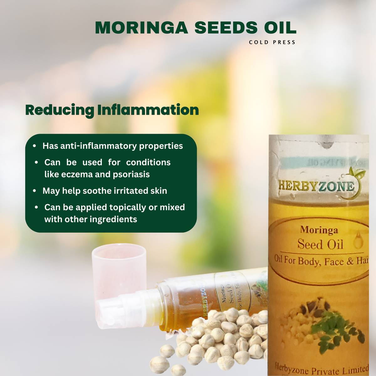 Moringa Oil 100ml ( Cold Press) Beautify Skin, Nails & Hears